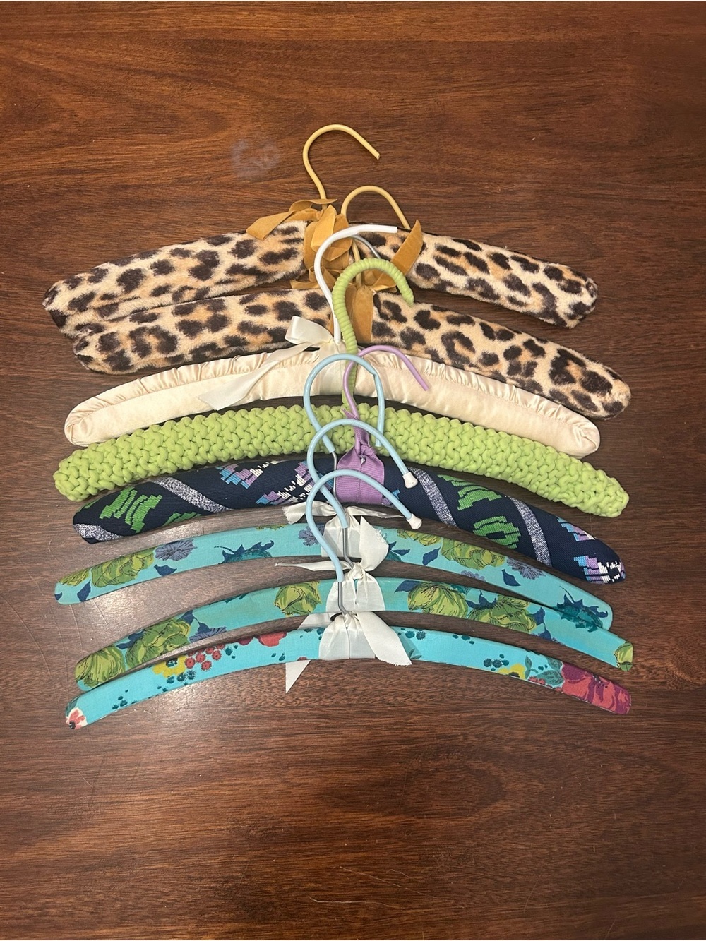 Vintage Padded Mix-Pattern Coat Hangers - Assorted Colors